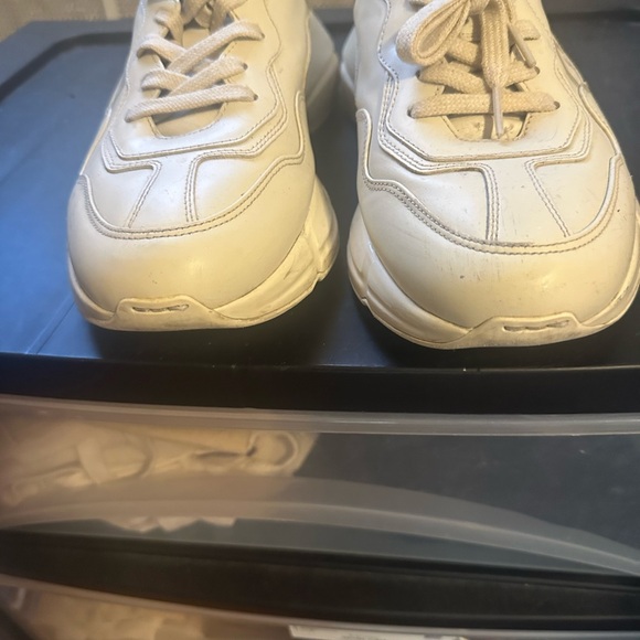 MEN'S RHYTON GUCCI LOGO LEATHER SNEAKERS - 🔥Size 8.5 US - Picture 3 of 9
